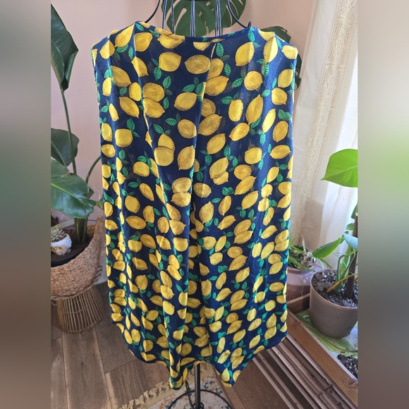 Long Limited Lemon Print Sleeveless Blouse - Picture 2 of 3